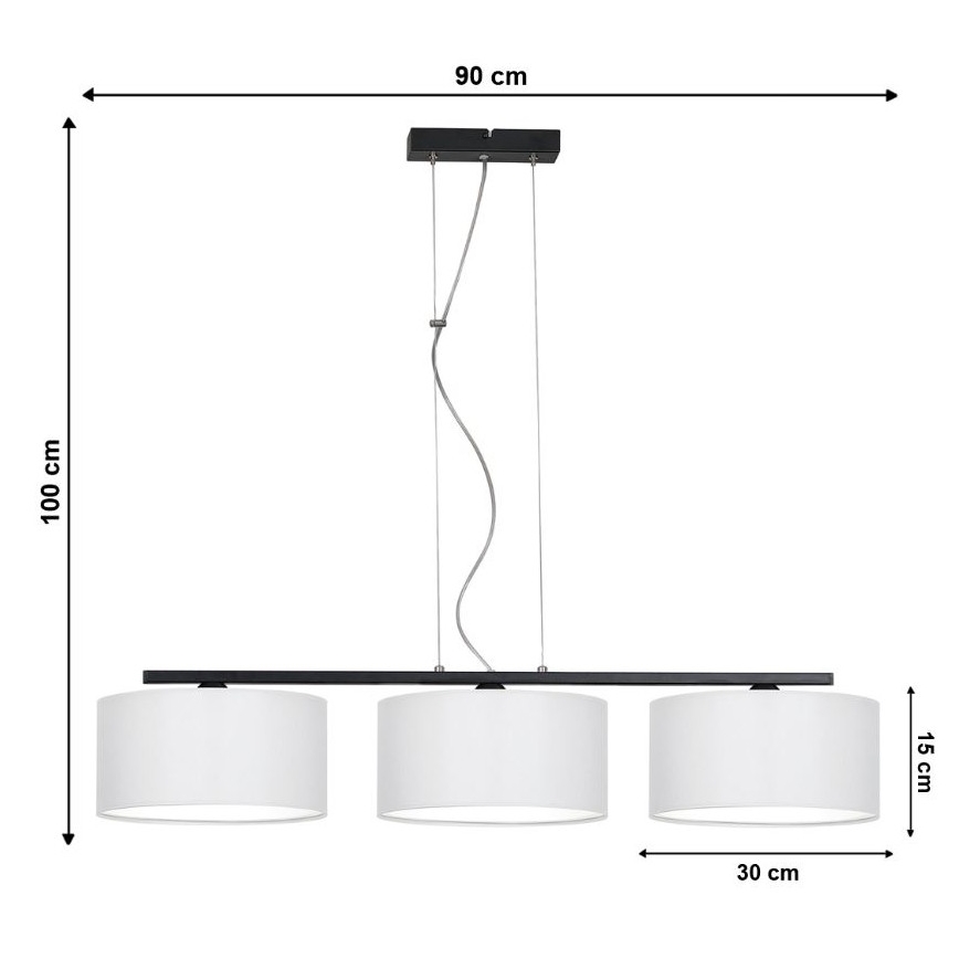 Żyrandol na lince ASTRA 3xE27/60W/230V biały