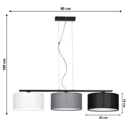 Żyrandol na lince ASTRA 3xE27/60W/230V