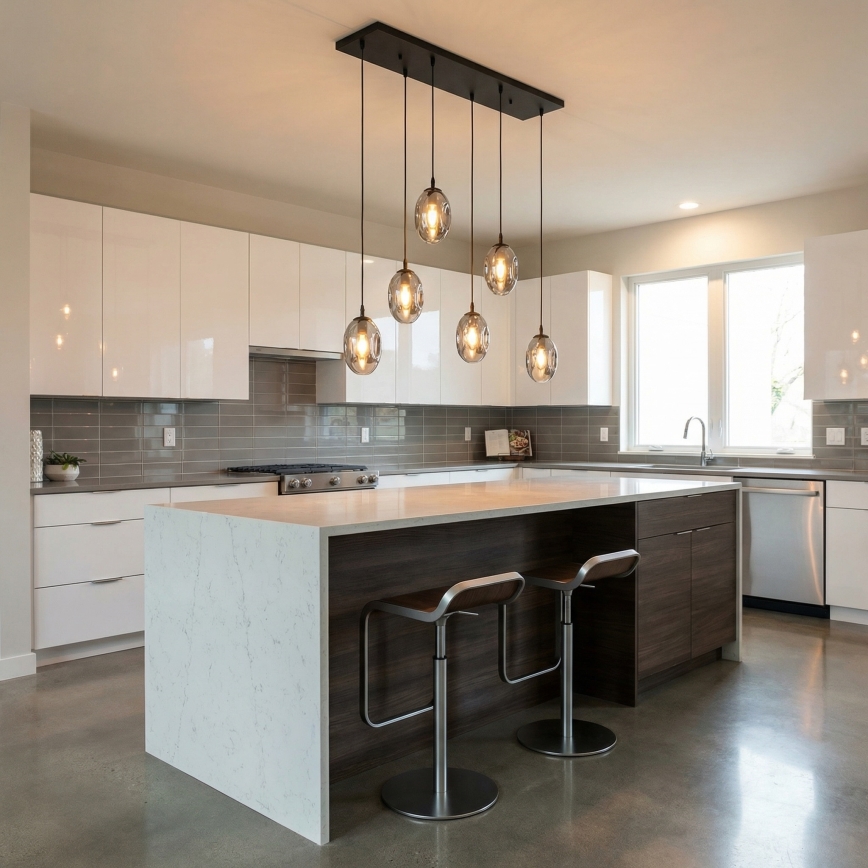 Żyrandol na lince ASTRAL 6xE14/10W/230V czarny/dym