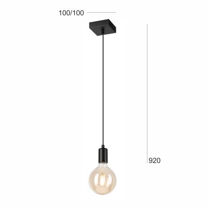 Żyrandol na lince ASTRID 1xE27/60W/230V matowa czarny