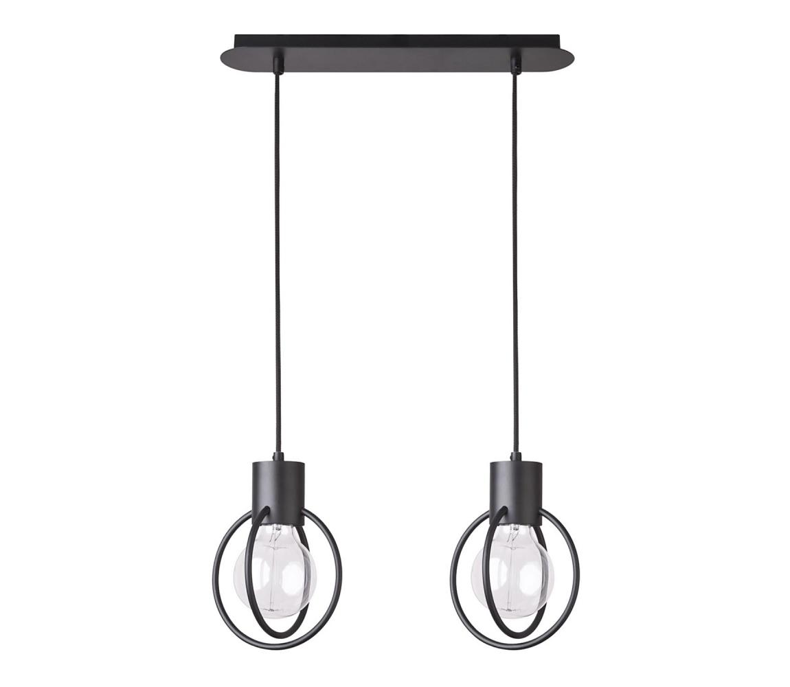Żyrandol na lince AURA 2xE27/60W/230V czarny