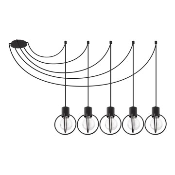 Żyrandol na lince AURA 5xE27/60W/230V czarny