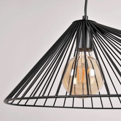 Żyrandol na lince AURORA 1xE27/20W/230V śr. 60 cm czarny
