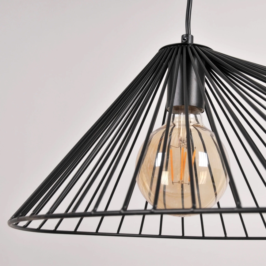Żyrandol na lince AURORA 1xE27/20W/230V śr. 60 cm czarny
