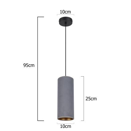 Żyrandol na lince AVALO 1xE27/60W/230V szary