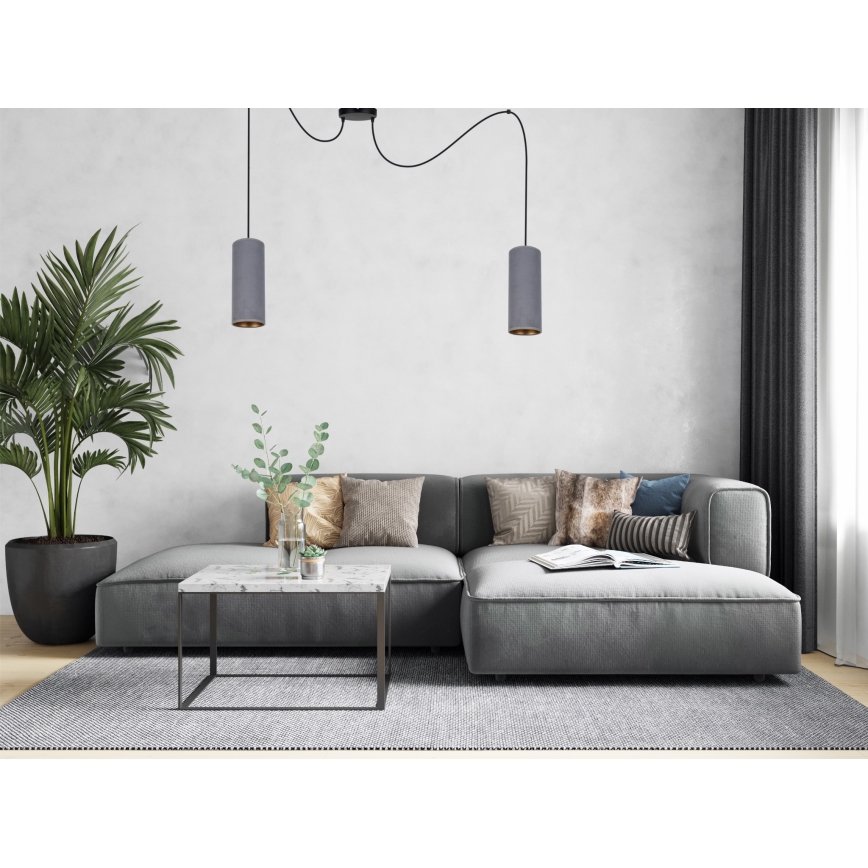 Żyrandol na lince AVALO 2xE27/60W/230V pająk szary