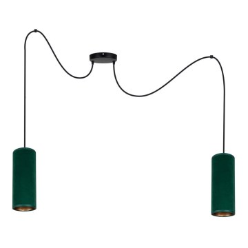 Żyrandol na lince AVALO 2xE27/60W/230V pająk zielony/miedź