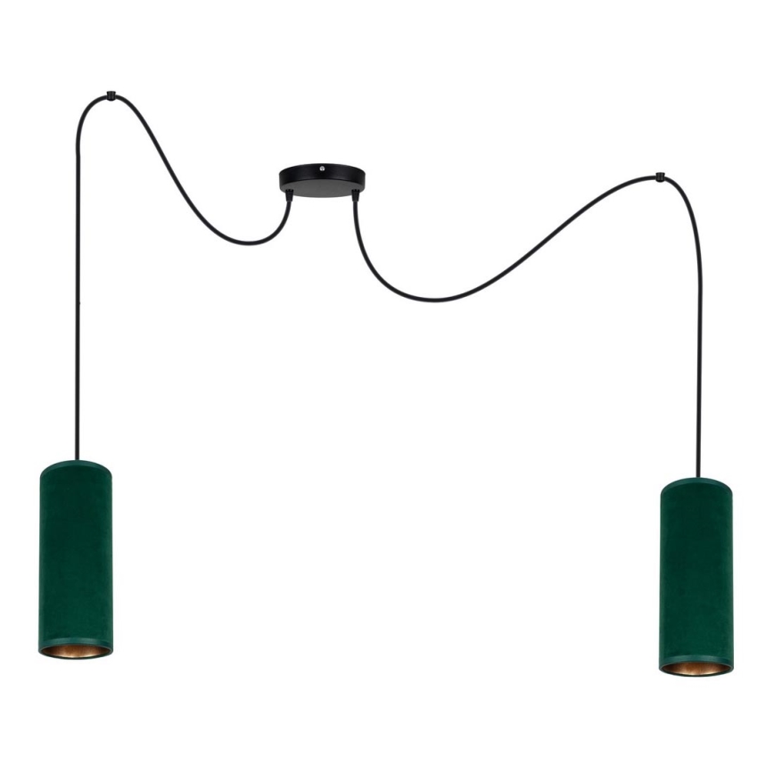 Żyrandol na lince AVALO 2xE27/60W/230V pająk zielony/miedź