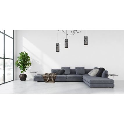 Żyrandol na lince AVALO 3xE27/60W/230V pająk szary/czarny