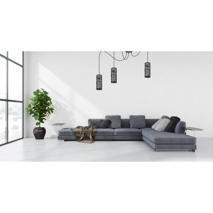 Żyrandol na lince AVALO 3xE27/60W/230V pająk szary/czarny