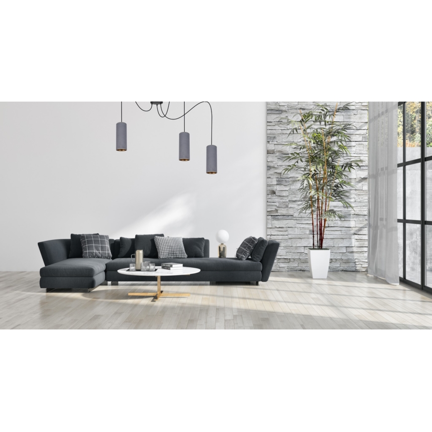 Żyrandol na lince AVALO 3xE27/60W/230V pająk szary