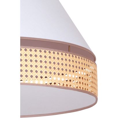 Żyrandol na lince AVIGNON 2xE27/15W/230V biały/rattan