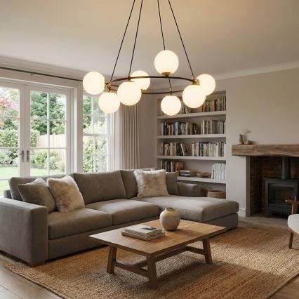 Żyrandol na lince AZURA 8xE14/10W/230V czarny/biały