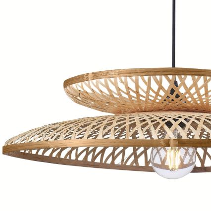 Żyrandol na lince BALI 1xE27/20W/230V śr. 60 cm bambus