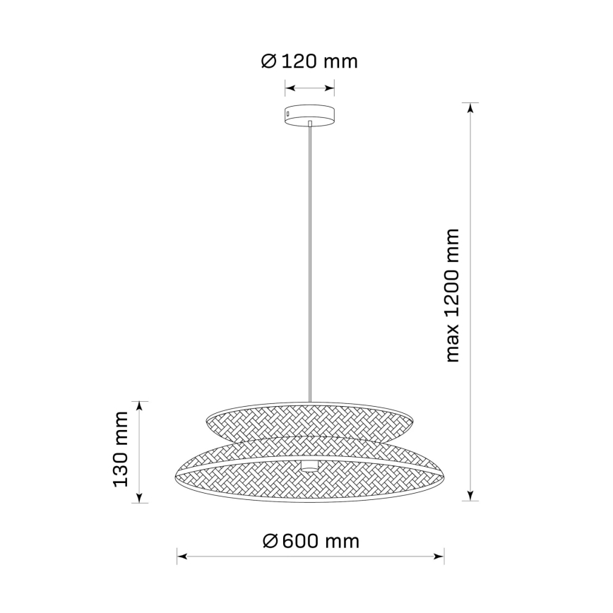 Żyrandol na lince BALI 1xE27/20W/230V śr. 60 cm bambus