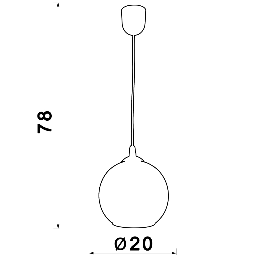 Żyrandol na lince BALL 1xE27/60W/230V śr. 20 cm beżowy