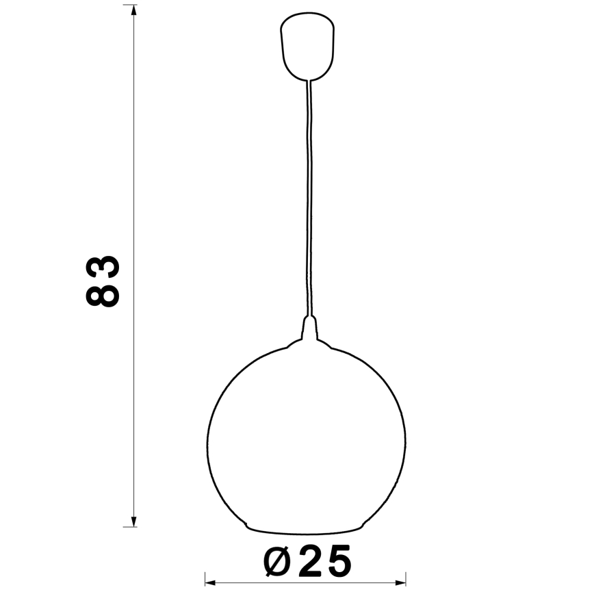 Żyrandol na lince BALL 1xE27/60W/230V śr. 25 cm beżowy