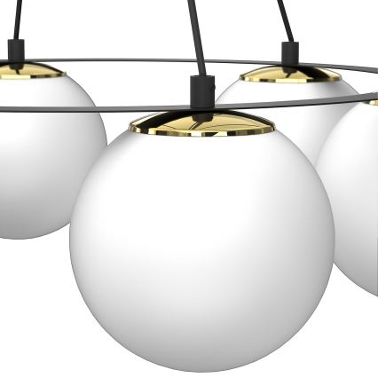 Żyrandol na lince BALLO 6xE27/15W/230V czarny/biały