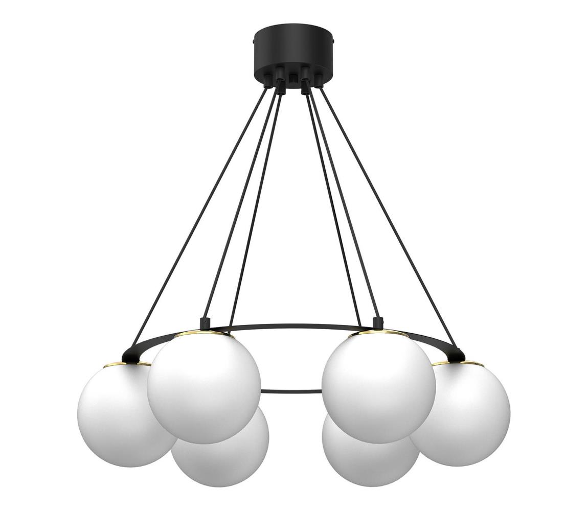 Żyrandol na lince BALLO 6xE27/15W/230V czarny/biały