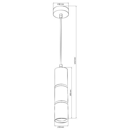 Żyrandol na lince BAMBOO 1xGU10/10W/230V czarny