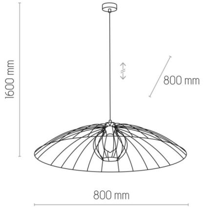 Żyrandol na lince BARBELLA 1xE27/60W/230V śr. 80 cm