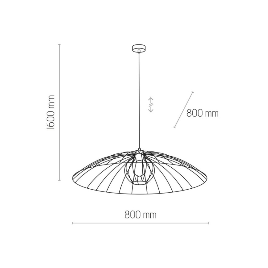 Żyrandol na lince BARBELLA 1xE27/60W/230V śr. 80 cm