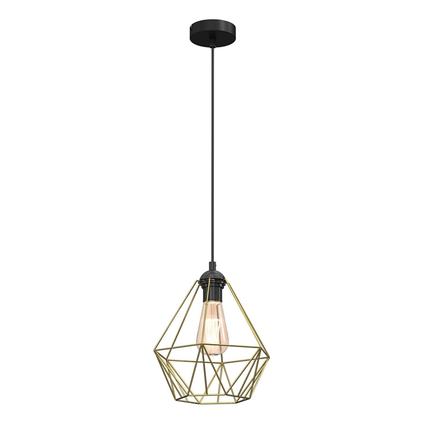 Żyrandol na lince BASKET 1xE27/60W/230V śr. 25 cm złoty
