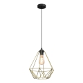 Żyrandol na lince BASKET 1xE27/60W/230V śr. 35 cm złoty