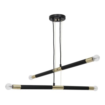 Żyrandol na lince BASTONE 4xE14/40W/230V czarny/złoty