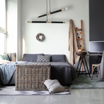 Żyrandol na lince BASTONE 4xE14/40W/230V czarny/złoty