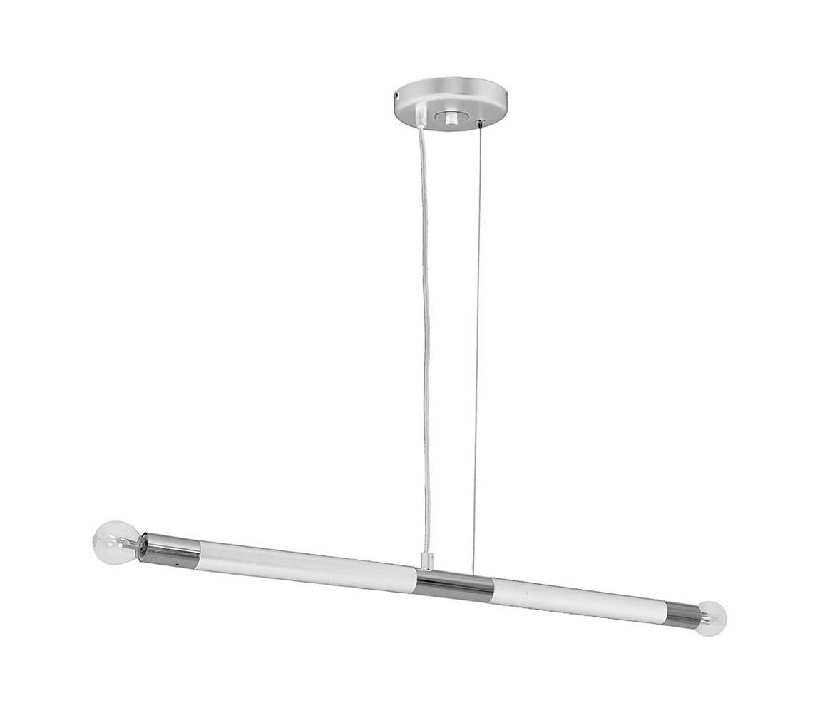 Żyrandol na lince BASTONE WHITE 2xE14/40W/230V biały/chrom błyszczący