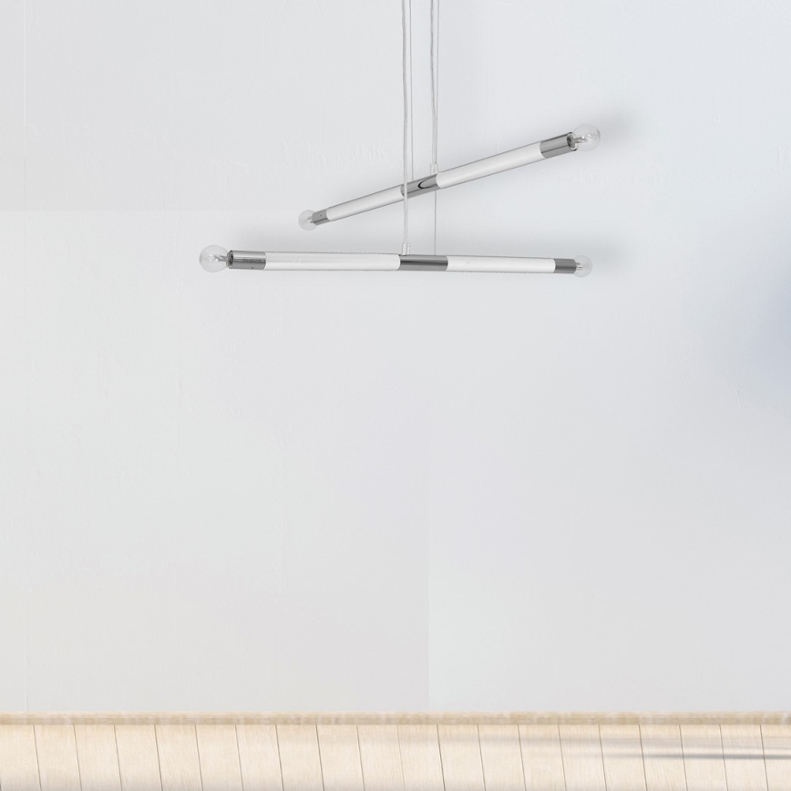 Żyrandol na lince BASTONE WHITE 4xE14/40W/230V