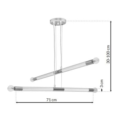 Żyrandol na lince BASTONE WHITE 4xE14/40W/230V