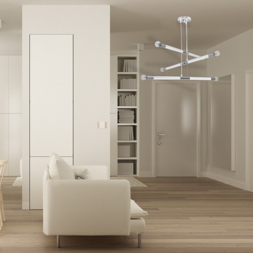 Żyrandol na lince BASTONE WHITE 6xE14/40W/230V