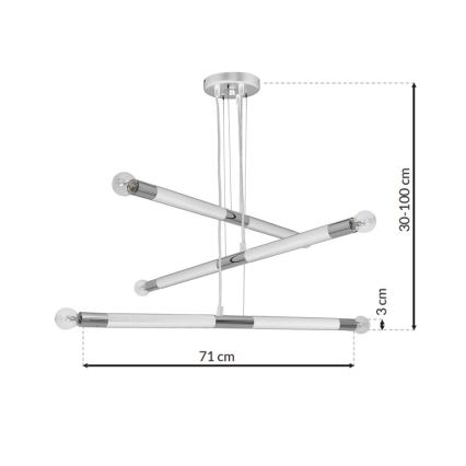 Żyrandol na lince BASTONE WHITE 6xE14/40W/230V