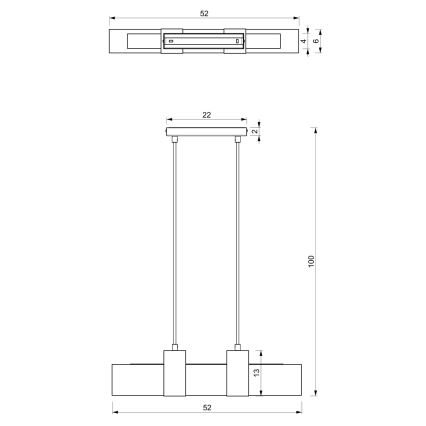 Żyrandol na lince BELEN 3xGU10/8W/230V