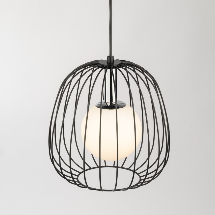 Żyrandol na lince BELL 1xG9/12W/230V śr. 24 cm czarny/chrom błyszczący