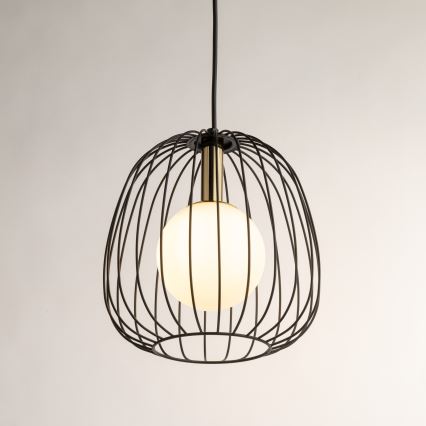 Żyrandol na lince BELL 1xG9/12W/230V śr. 24 cm czarny/złoty