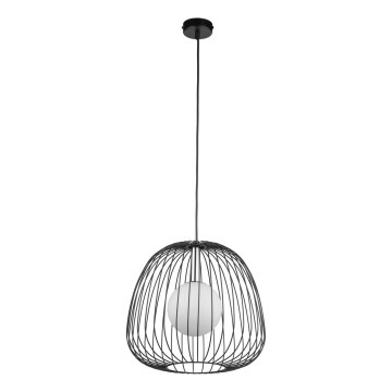 Żyrandol na lince BELL 1xG9/12W/230V śr. 33 cm czarny/chrom błyszczący