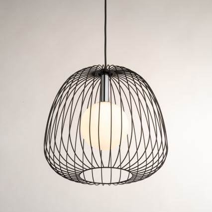 Żyrandol na lince BELL 1xG9/12W/230V śr. 33 cm czarny/chrom błyszczący