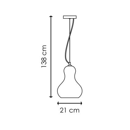 Żyrandol na lince BELLO 1xE27/40W/230V śr. 21 cm chrom