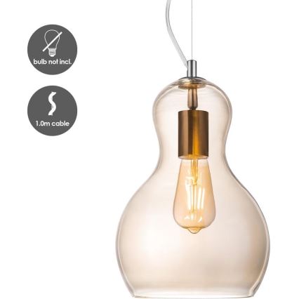 Żyrandol na lince BELLO 1xE27/40W/230V śr. 21 cm miedź