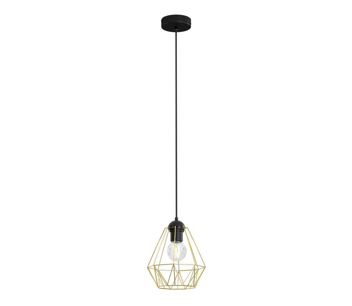 Żyrandol na lince BERGEN 1xE27/60W/230V czarny/złoty