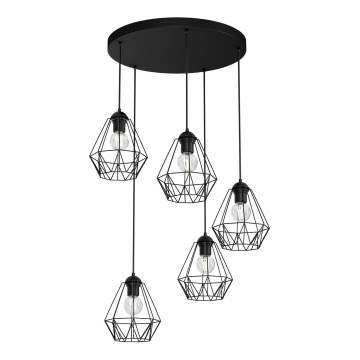 Żyrandol na lince BERGEN 5xE27/60W/230V czarny