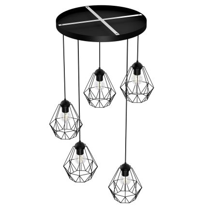 Żyrandol na lince BERGEN 5xE27/60W/230V czarny