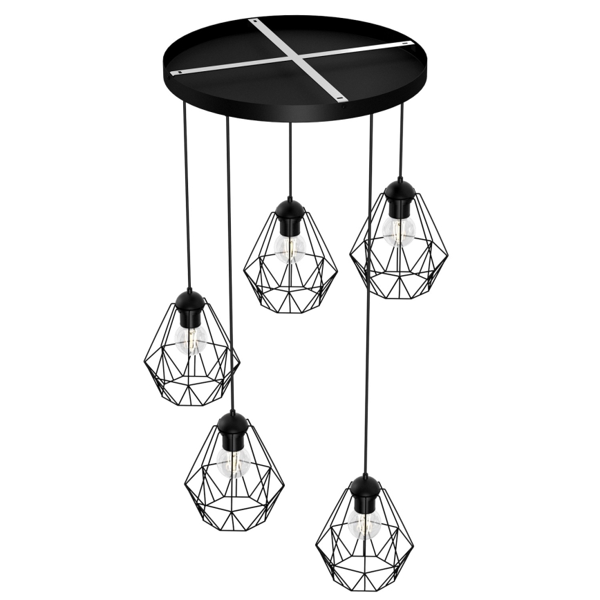 Żyrandol na lince BERGEN 5xE27/60W/230V czarny