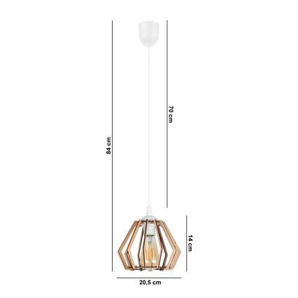 Żyrandol na lince BERGO 1xE27/60W/230V biały