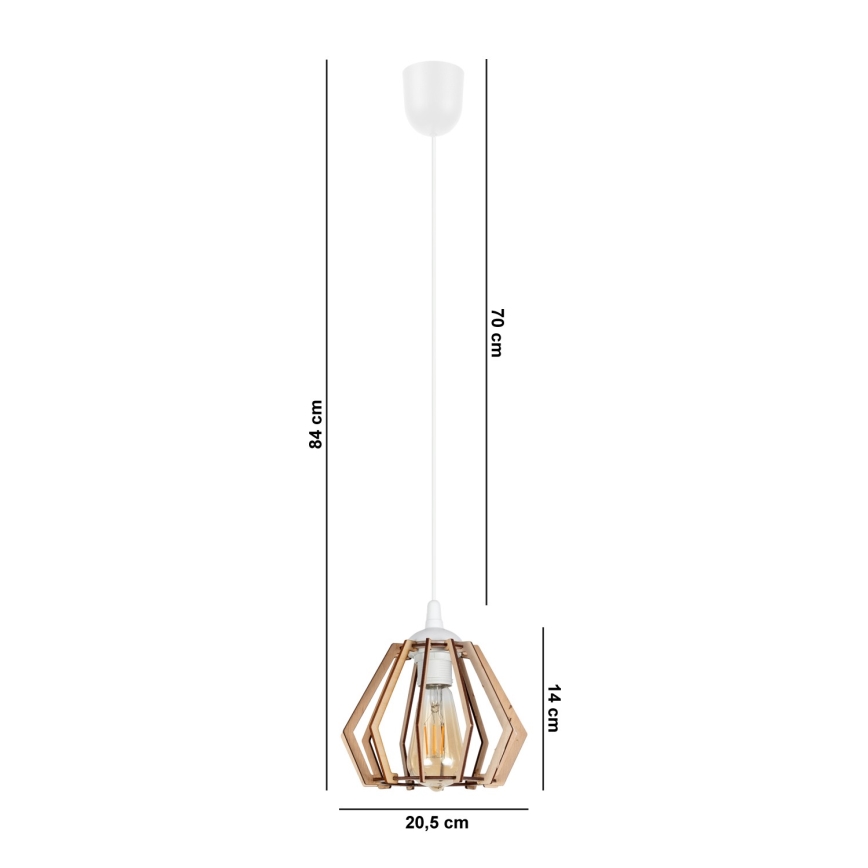 Żyrandol na lince BERGO 1xE27/60W/230V biały