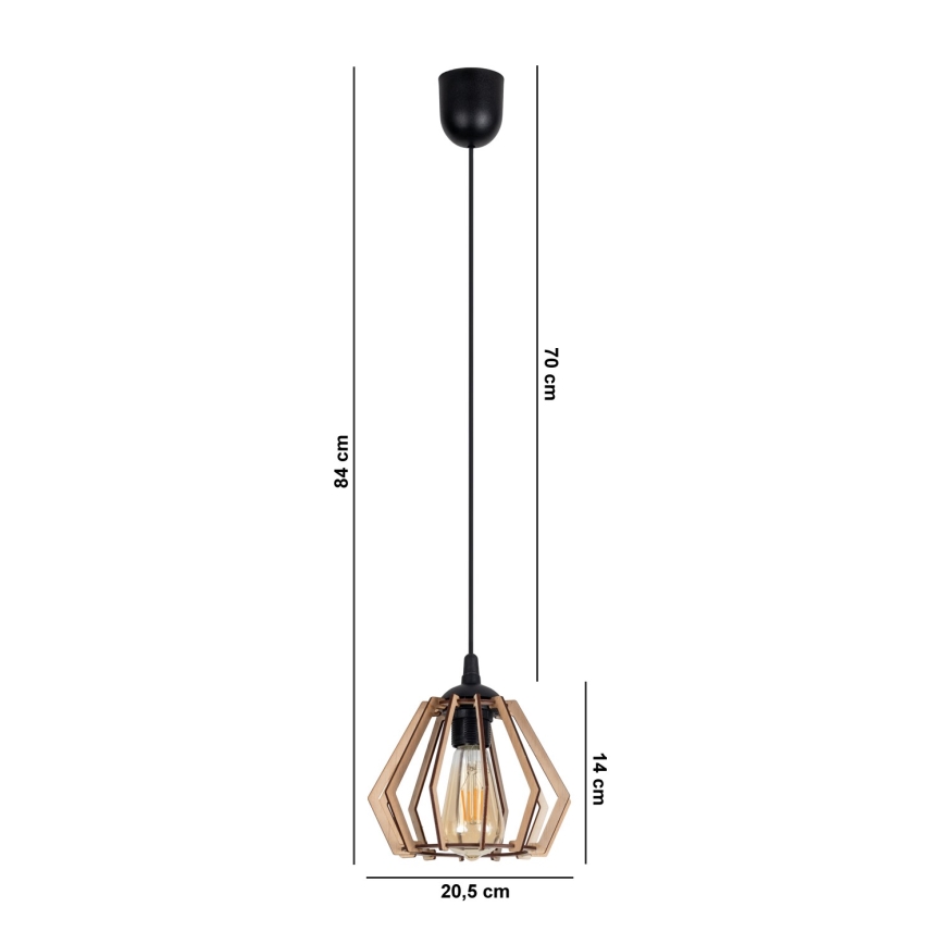 Żyrandol na lince BERGO 1xE27/60W/230V czarny