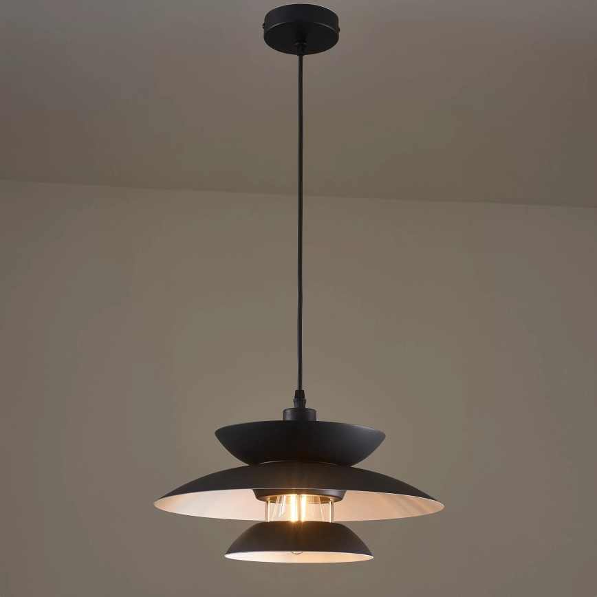 Żyrandol na lince BERIT 1xE27/20W/230V czarny
